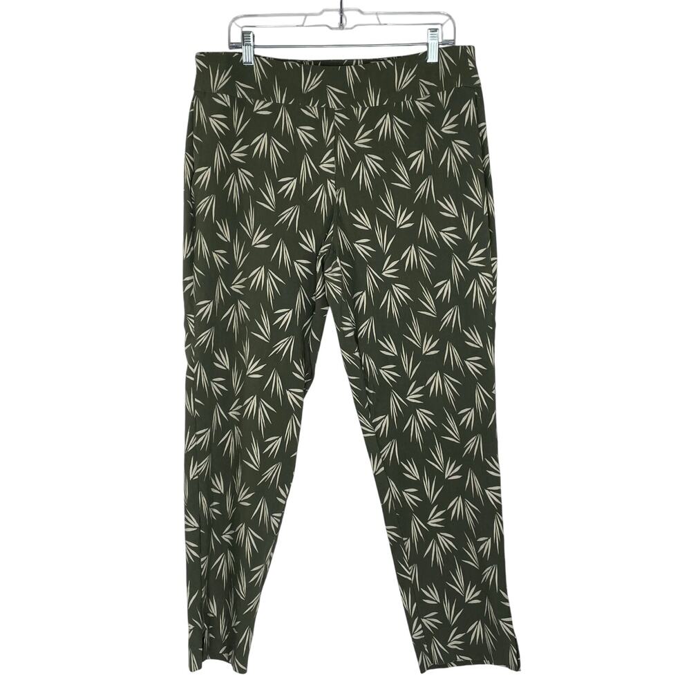 Context Exclusive at Lord & Taylor Kelsey green tropical pull on ankle pants XL